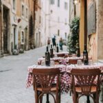 red and white table cloth on table